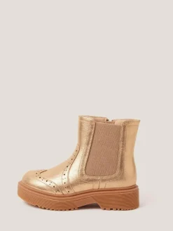 Monsoon Gold Metallic Chelsea Boots