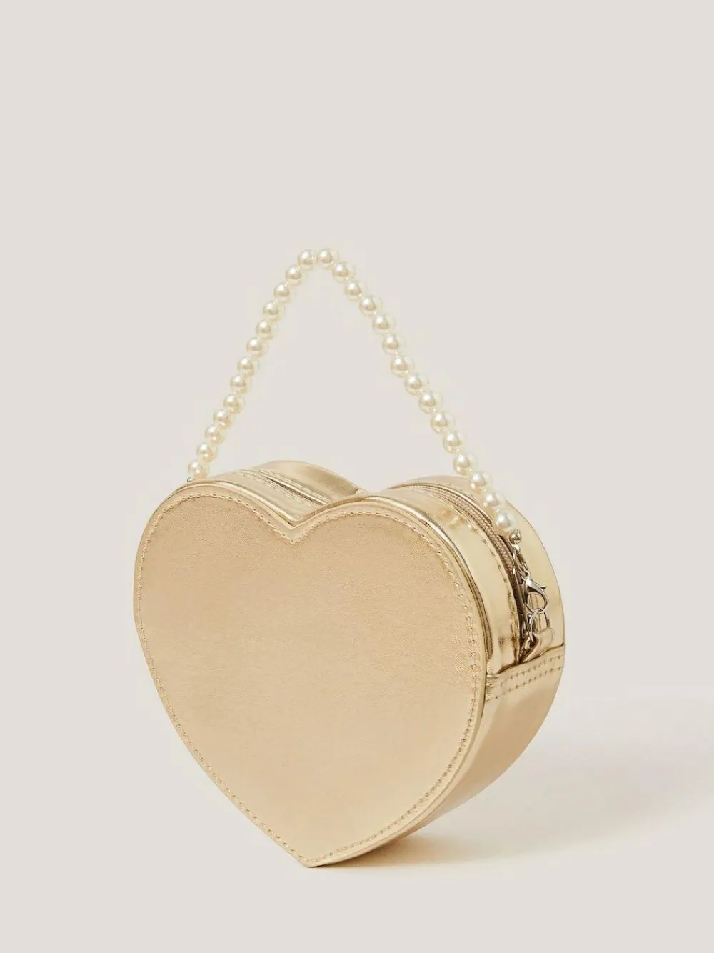 Monsoon Gold Pearl Heart Bag^ Bags
