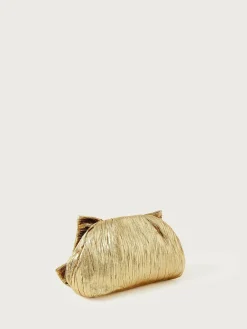 Online Monsoon Gold Tone Oversized Bow Metallic Bag