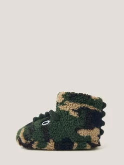 Monsoon Green Dinosaur Camo Slipper Boots^BOY Boots|Boots