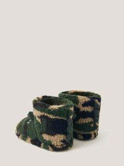Monsoon Green Dinosaur Camo Slipper Boots^BOY Boots|Boots