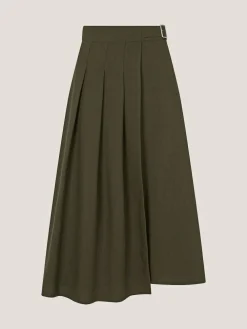 Monsoon Green Jillian Pleated Kilt Midi Skirt^Women Skirts