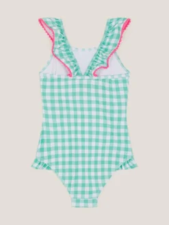 Monsoon Green Sequin Cherry Gingham Swimsuit^ Swimwear|Swimwear