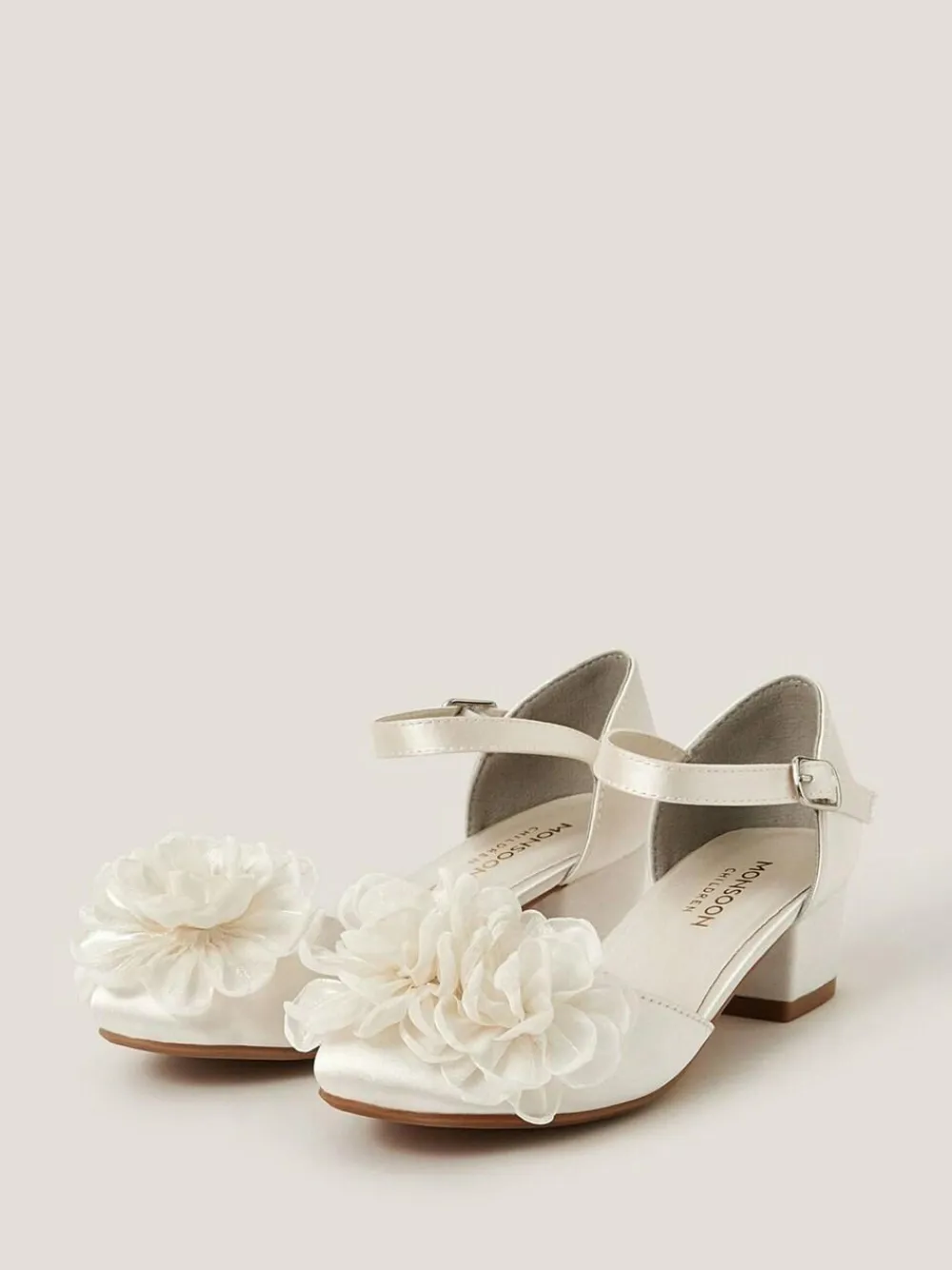 Discount Monsoon Natural Corsage Satin Two Part Heels