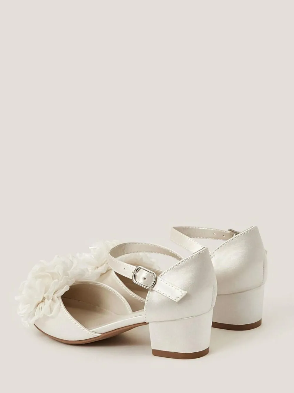 Discount Monsoon Natural Corsage Satin Two Part Heels