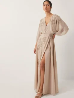 Monsoon Skyla Floral Print Embellished Maxi Wrap Dress^Women Maxi Dresses