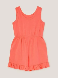 Online Monsoon Orange Sea Life Embroidered Jersey Playsuit