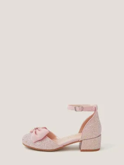 Online Monsoon Pink Bow Glitter Chunky Heels