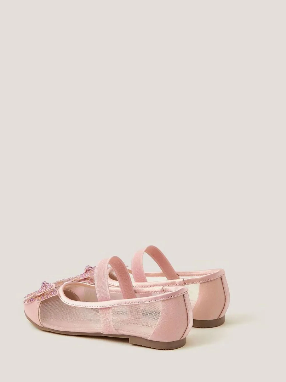 New Monsoon Butterfly Mesh Ballet Flats Pink
