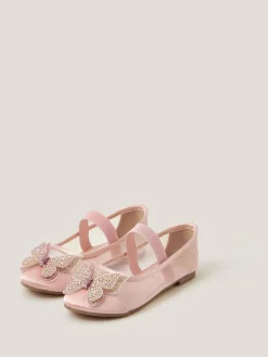 New Monsoon Butterfly Mesh Ballet Flats Pink
