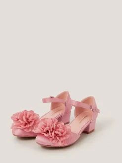 Monsoon Pink Corsage Satin Two Part Heels^ Shoes