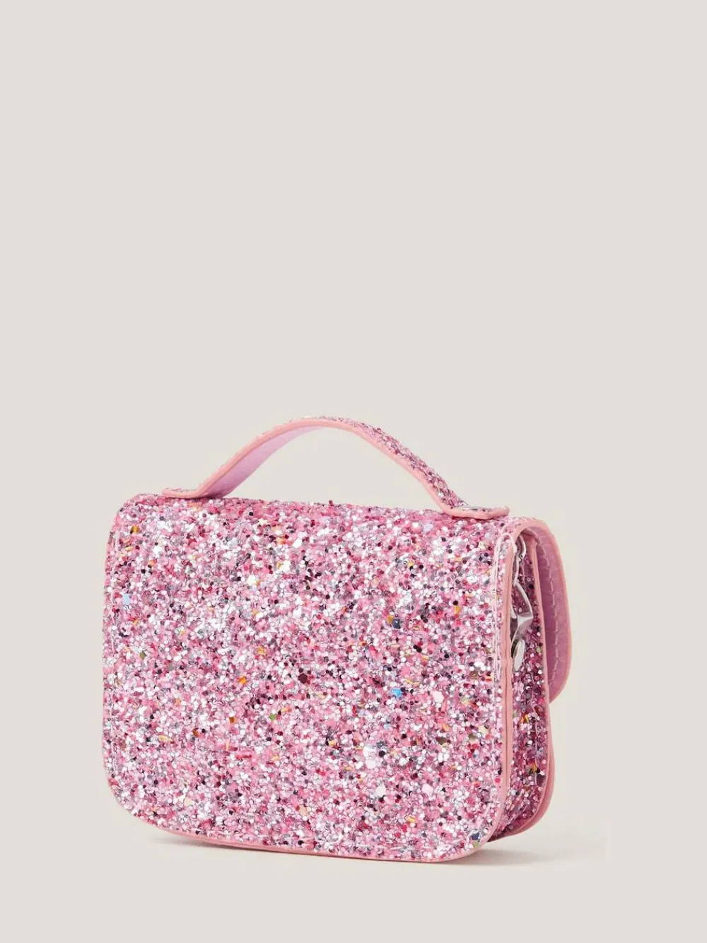 Hot Monsoon Pink Glitter Satchel Bag & Hair Clips Set