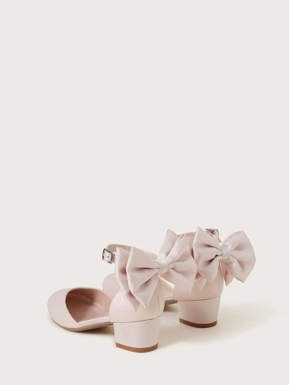 Monsoon Pink Sara Satin Bow Two-Part Heels^ Shoes