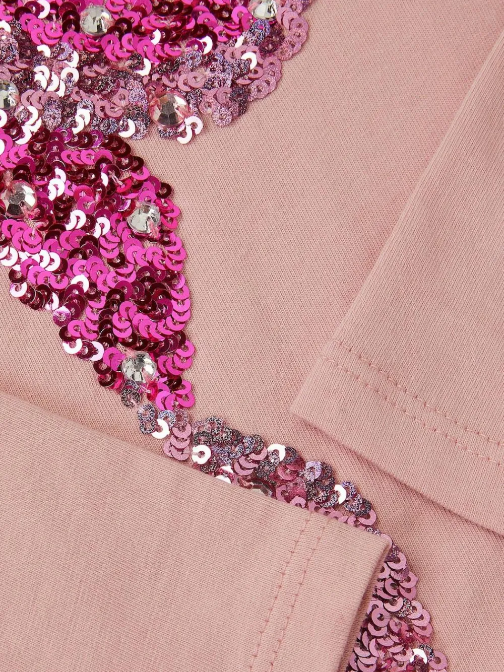 Monsoon Pink Sequin Bow Long Sleeve Top^ T-Shirts