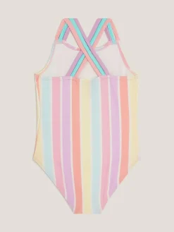 Hot Monsoon Pink Stripe Pastel Swimsuit