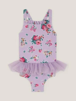 Sale Monsoon Purple Floral Tutu Swimsuit