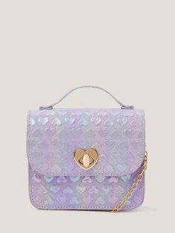 New Monsoon Purple Rainbow Heart Satchel Bag