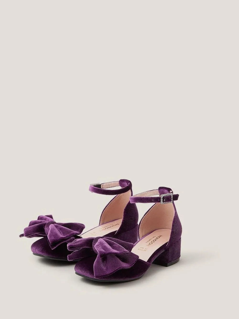 Best Monsoon Purple Velvet Bow Two-Part Heels