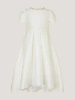Monsoon White Isabella Short Sleeve Pearl Effect Embellished Dress^ Dresses