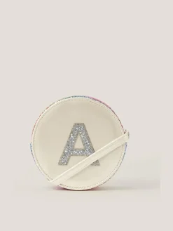 Monsoon White Round Glittery Initial Bag^ Bags