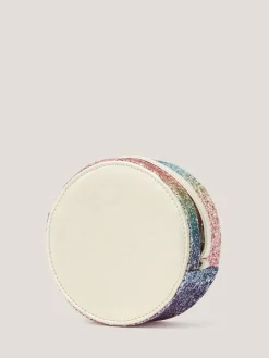 New Monsoon White Round Glittery Initial E Bag