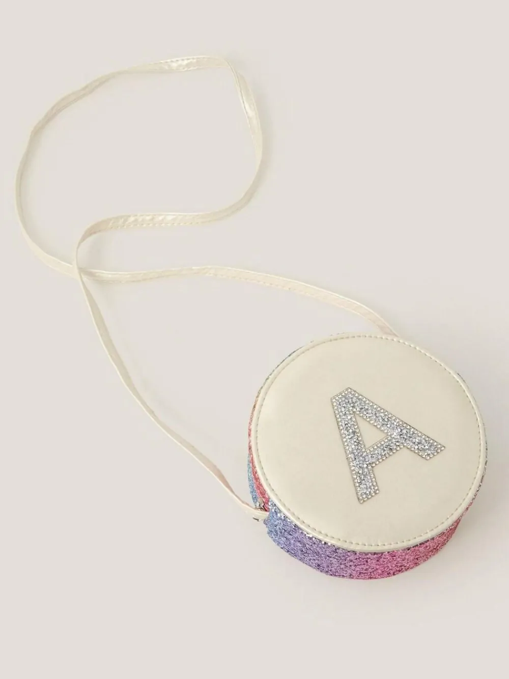 Sale Monsoon White Round Glittery Initial M Bag