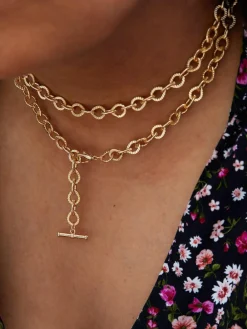 Mood Gold Polished Textured Chain Belt^Women Belts