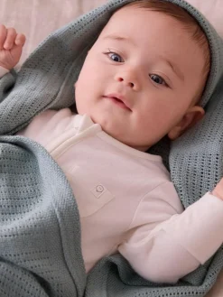 Mori Blue Blend Cellular Baby Blanket^ Newborn Accessories|Nursery Bedding