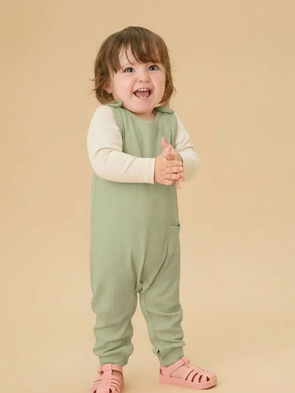 Mori Ribbed Romper Dungarees^BOY Rompers & Overalls|Dungarees