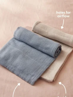 Outlet Mori Grey Blend Cellular Baby Blanket