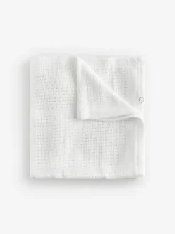 Online Mori Supersoft Cellular Blankets 2 Pack Mint Green/White