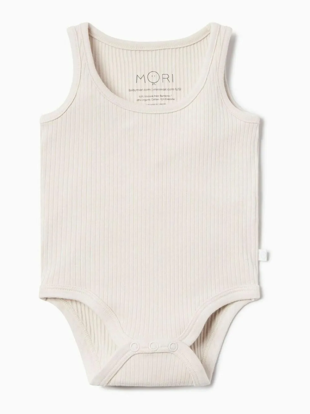 Mori Natural Supersoft Ribbed Sleeveless Bodysuit