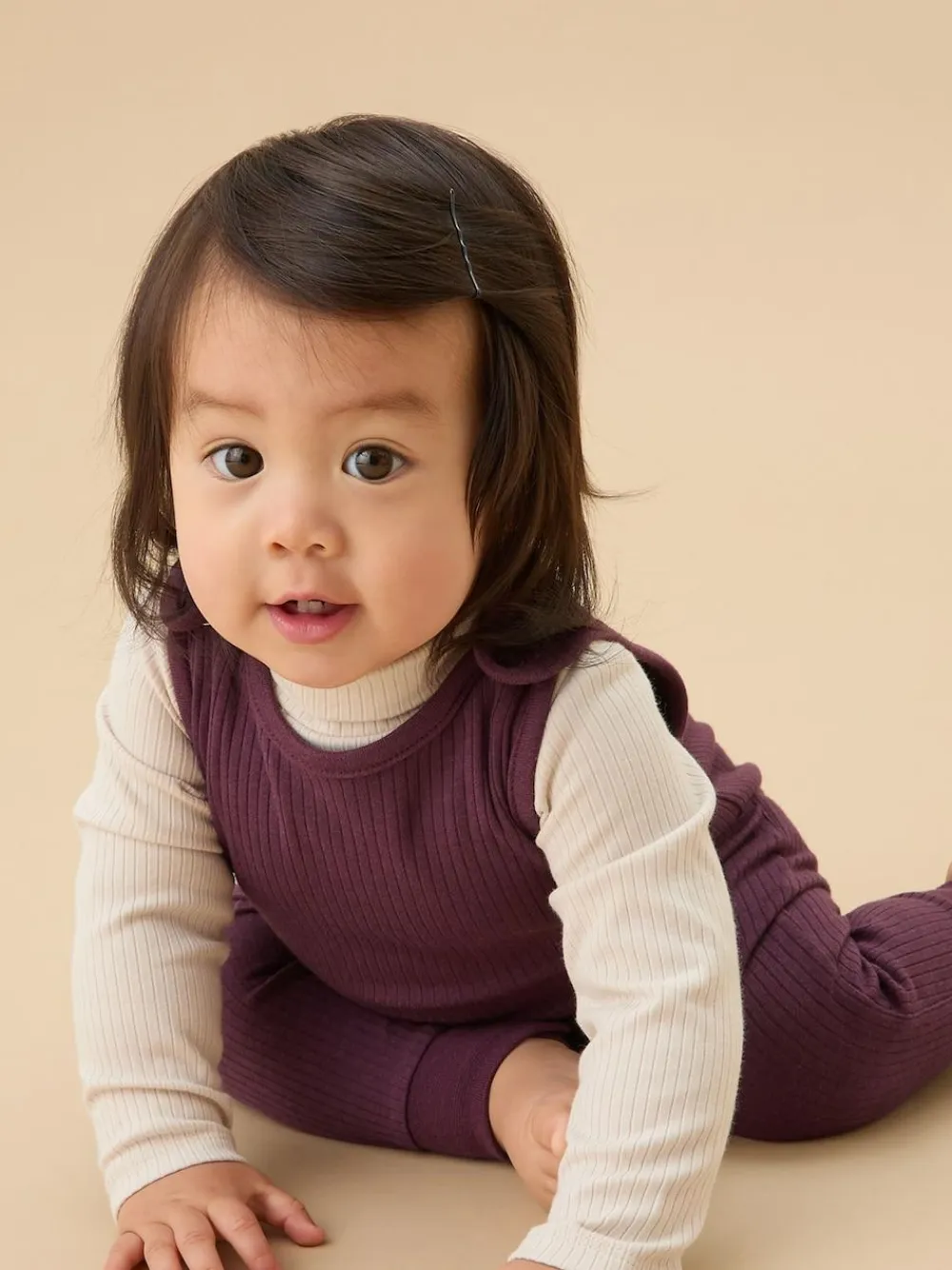 Discount Mori Ribbed Romper Dungarees Purple