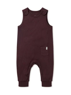 Discount Mori Ribbed Romper Dungarees Purple