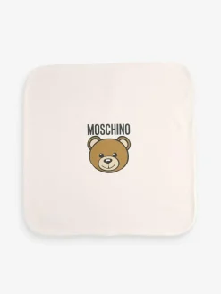 Sale Moschino Cream Logo Baby 100% Cotton Blanket