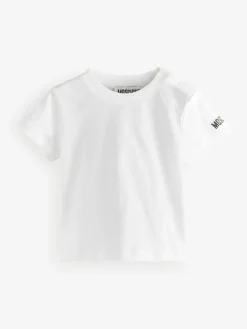 Hot Moschino Grey Baby Logo Short Sleeve T-Shirt and Dungarees Set