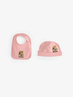 Moschino Baby Logo Sleepsuit, Hat & Bib Giftset With Giftbox^ Bibs