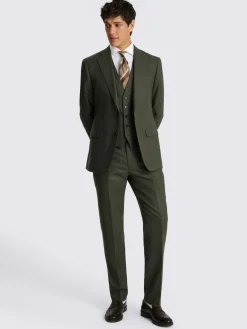 Hot MOSS Army Green Tailored Performance Suit Jacket