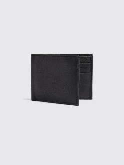 MOSS Black Grained Leather Wallet^ Wallets