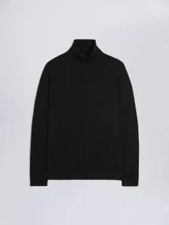 Best MOSS Merino-Blend Roll Neck Jumper Black