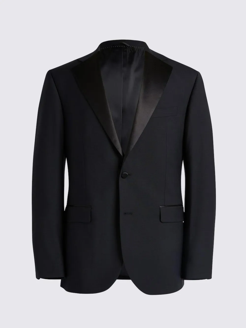 MOSS Black Regular Fit Notch Lapel Tuxedo Jacket