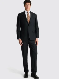 Outlet MOSS Regular Twill Suit Jacket Black