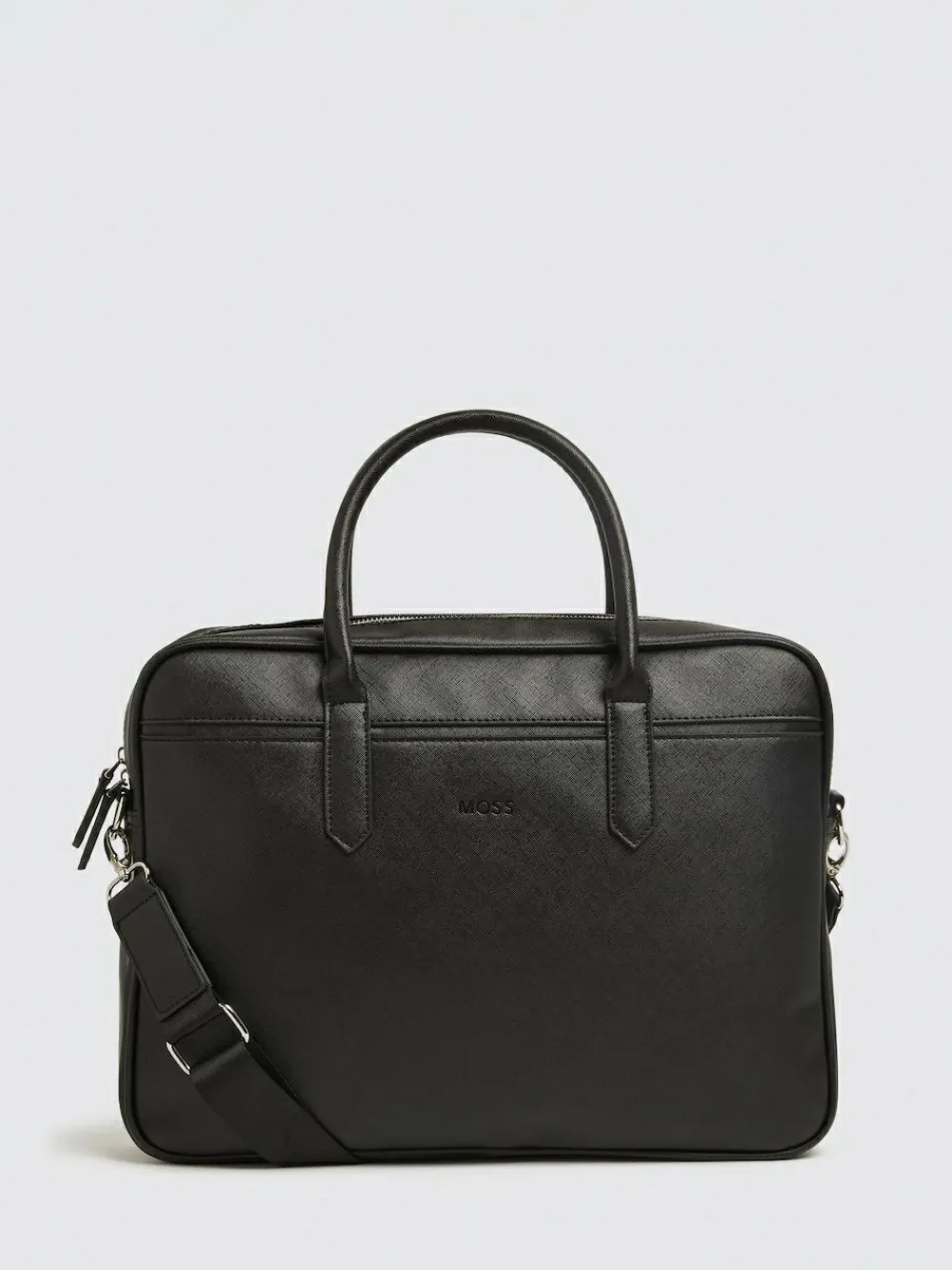 New MOSS Black Saffiano Attache Bag