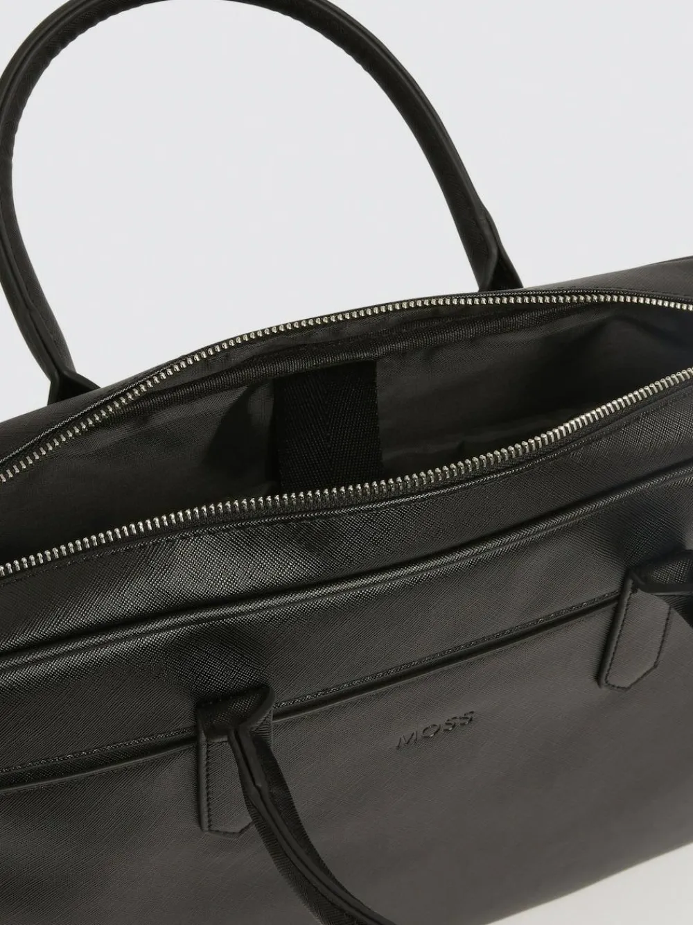 New MOSS Black Saffiano Attache Bag
