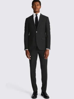 MOSS Slim Regular Fit Stretch Suit Jacket^ Black Suits