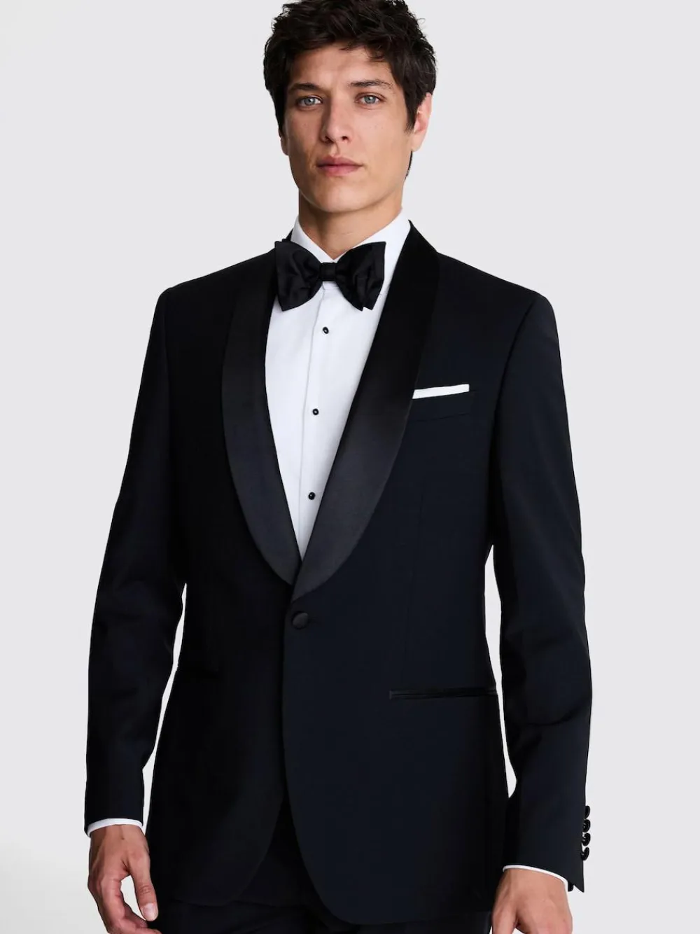 Outlet MOSS Black Tailored Fit Shawl Lapel Tuxedo Jacket