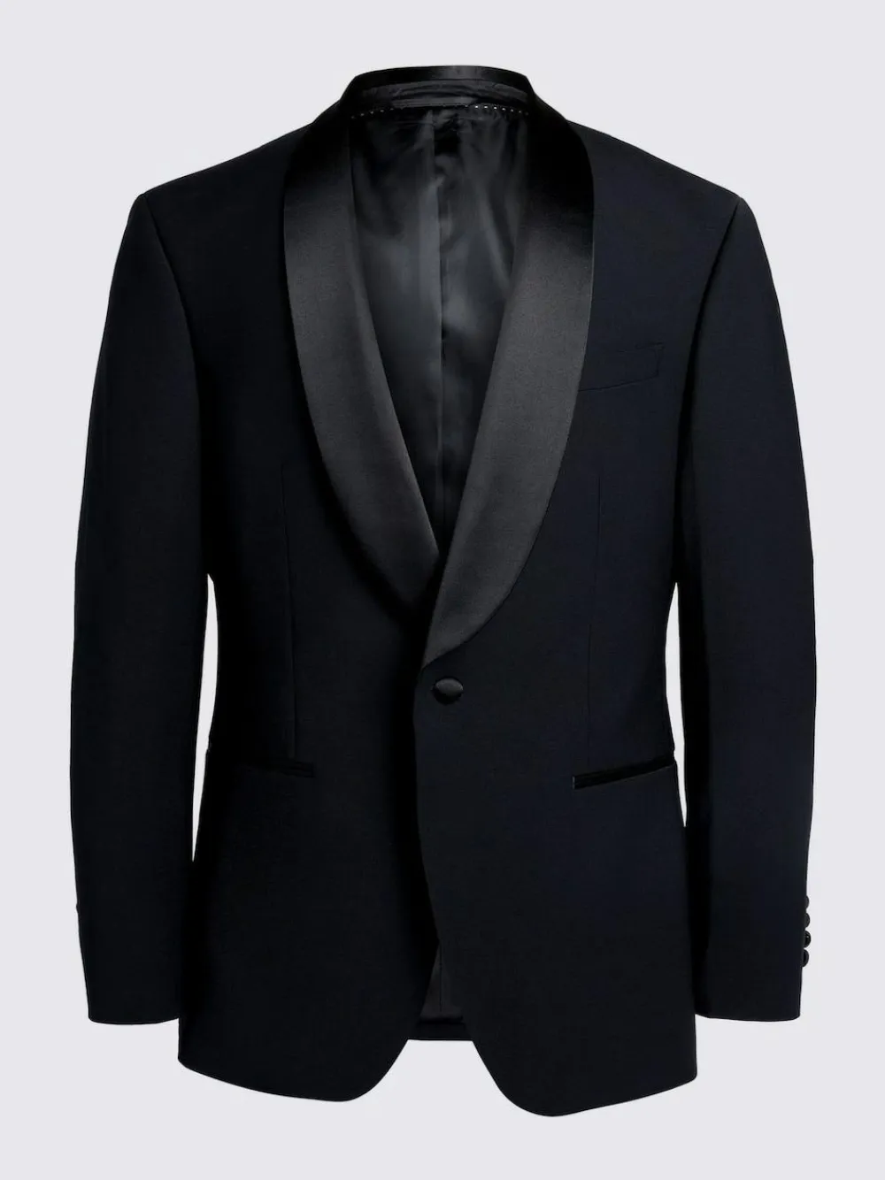 Outlet MOSS Black Tailored Fit Shawl Lapel Tuxedo Jacket