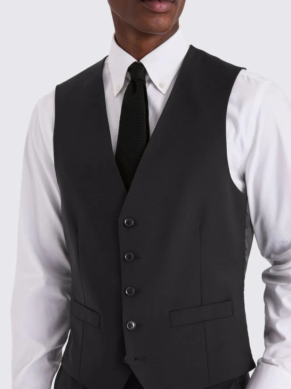 Discount MOSS Black Tailored Performance Suit Waistcoat