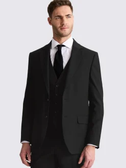 MOSS Tailored Regular Fit Stretch Suit Jacket^ Black Suits