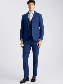 MOSS Blue Slim Slub Suit Jacket^ Blue Suits|Suits & Tuxedos